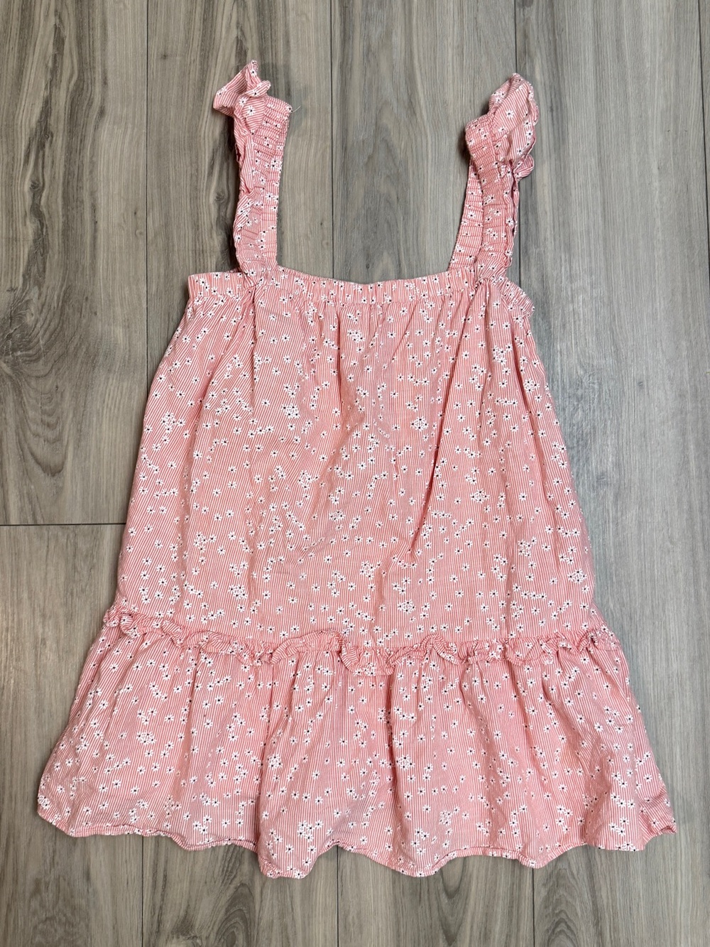 Lush Pink Daisy Ruffle Sundress